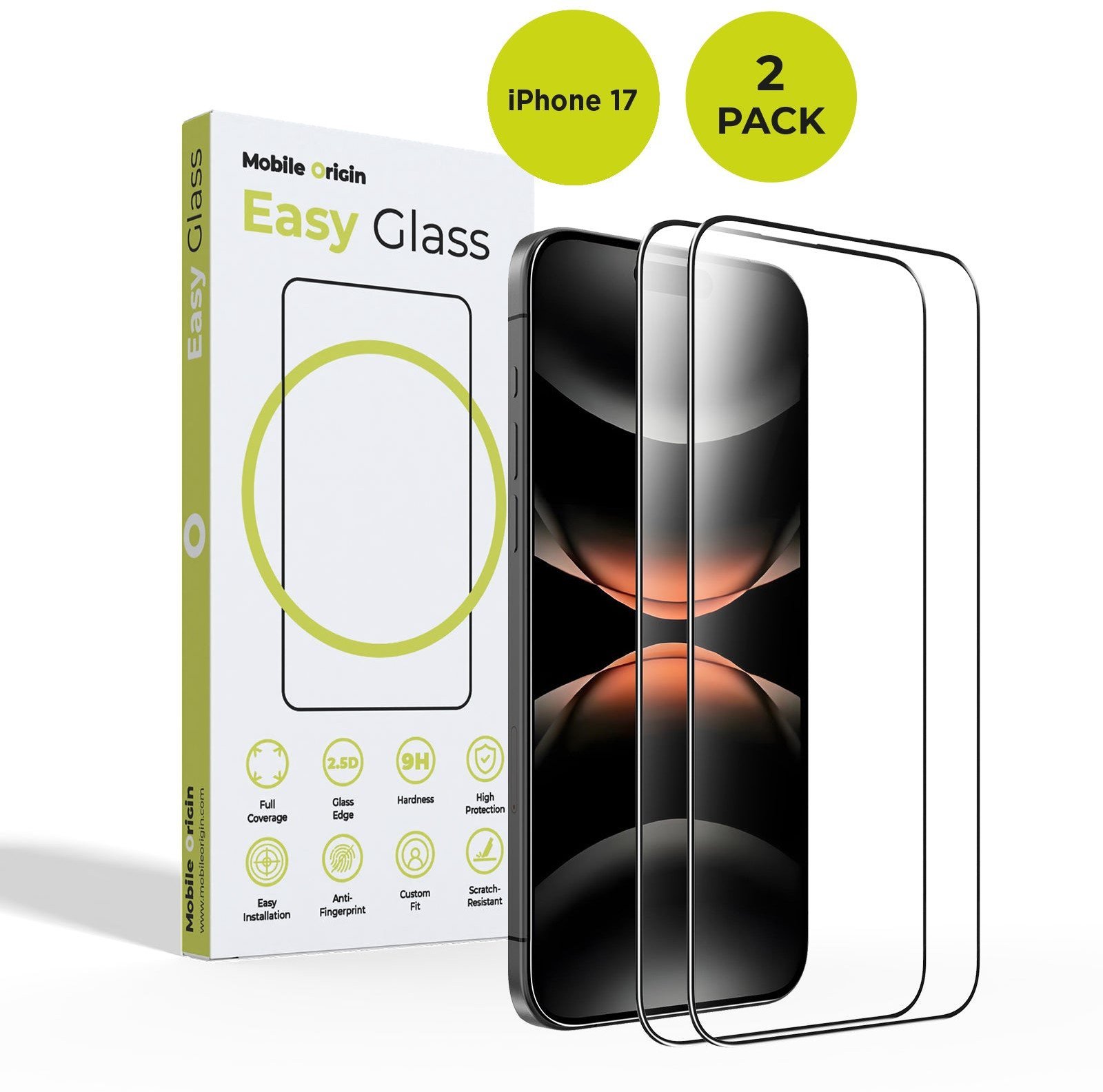 Mobile Origin EasyGlass iPhone 17, 2 pack