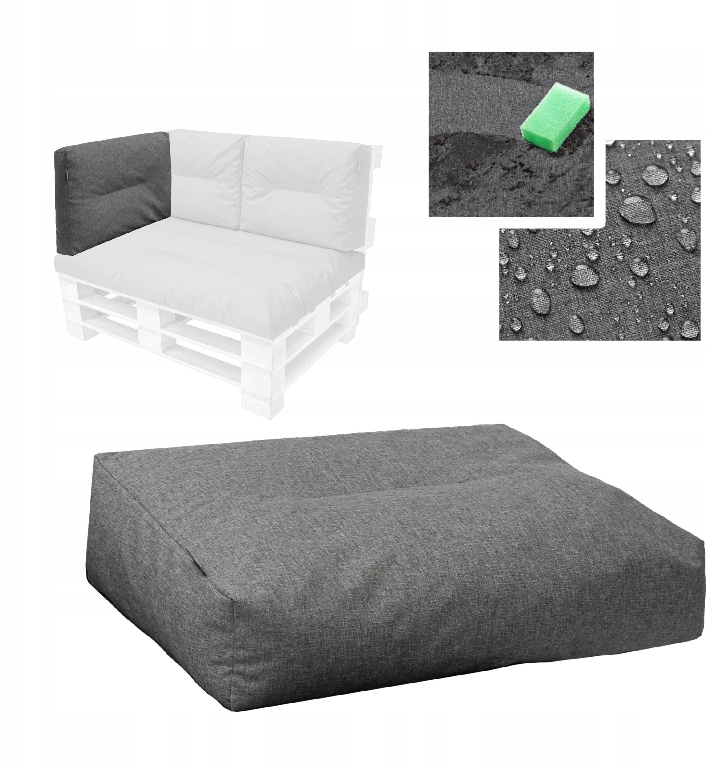 MAŁE OPARCIE FLORA GRAFITOWY