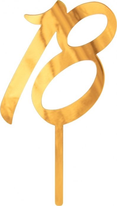 GoDan Dekoracja akrylowa na tort 18 urodziny złota