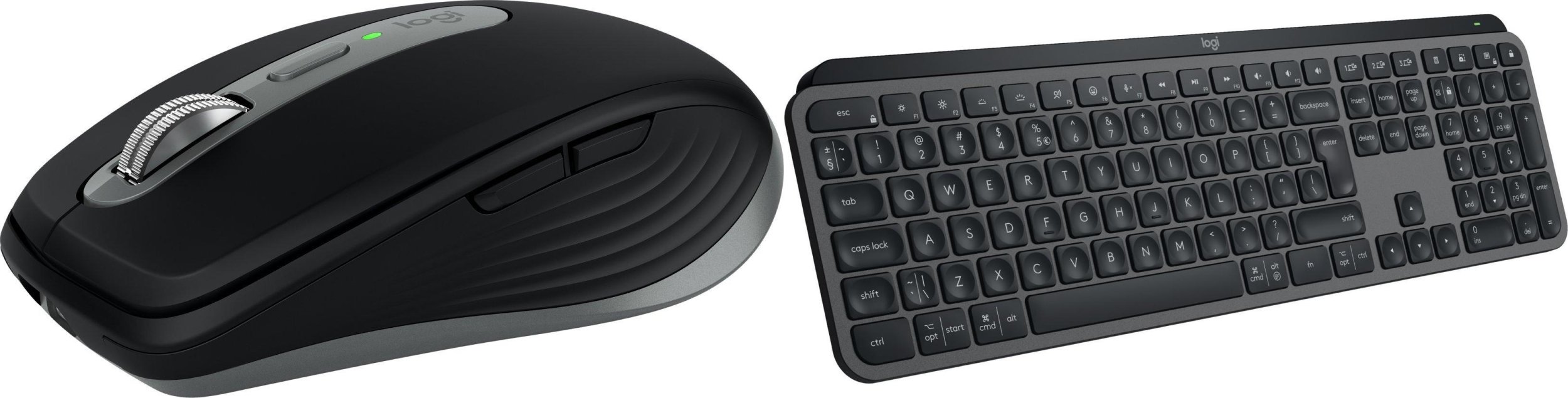 Mysz Logitech Anywhere 3S For Mac Space Gray (910-006947) + MX Keys S Bezprzewodowa Graphite US (920-011587)