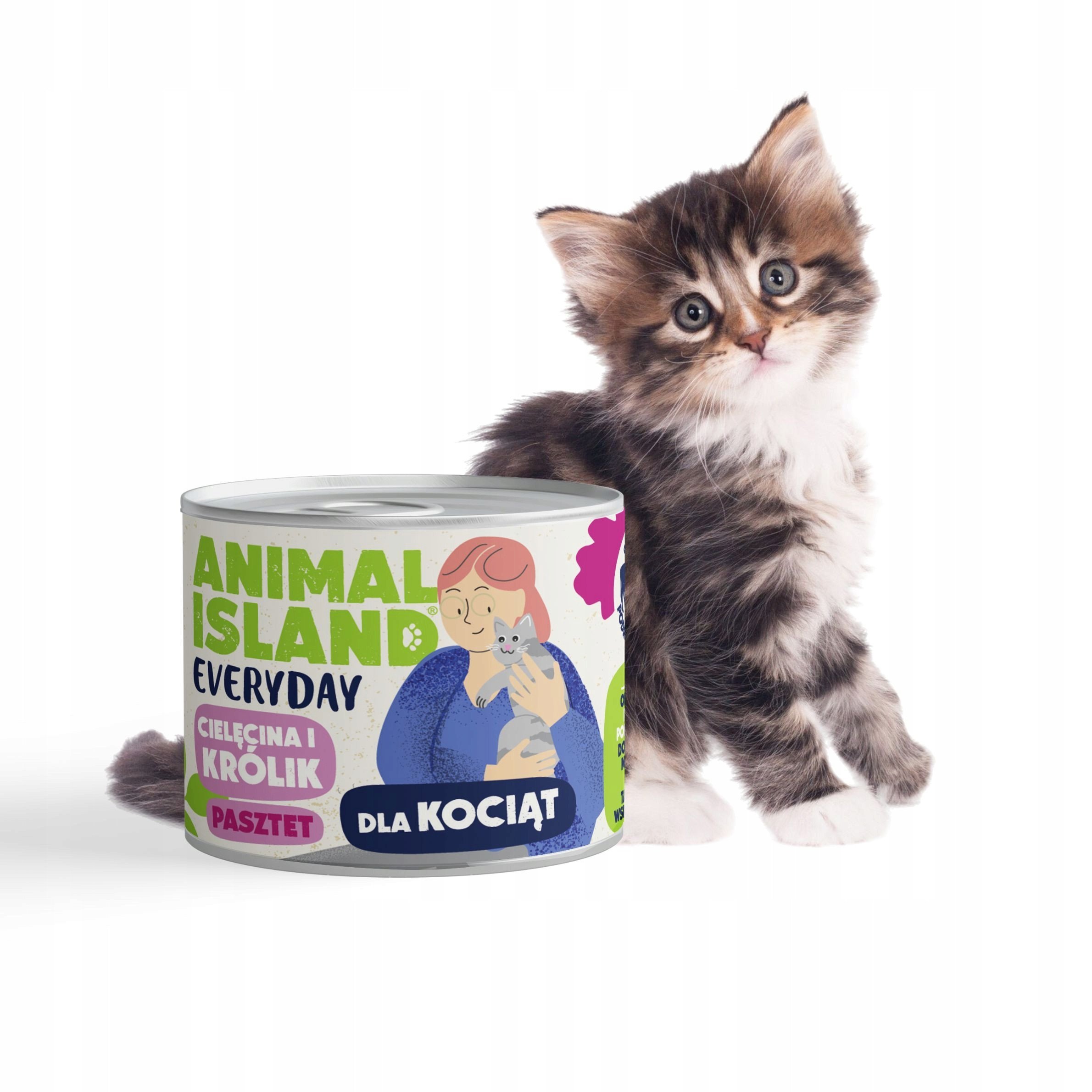 ANIMAL ISLAND cielęcina/królik dla kociąt 185g