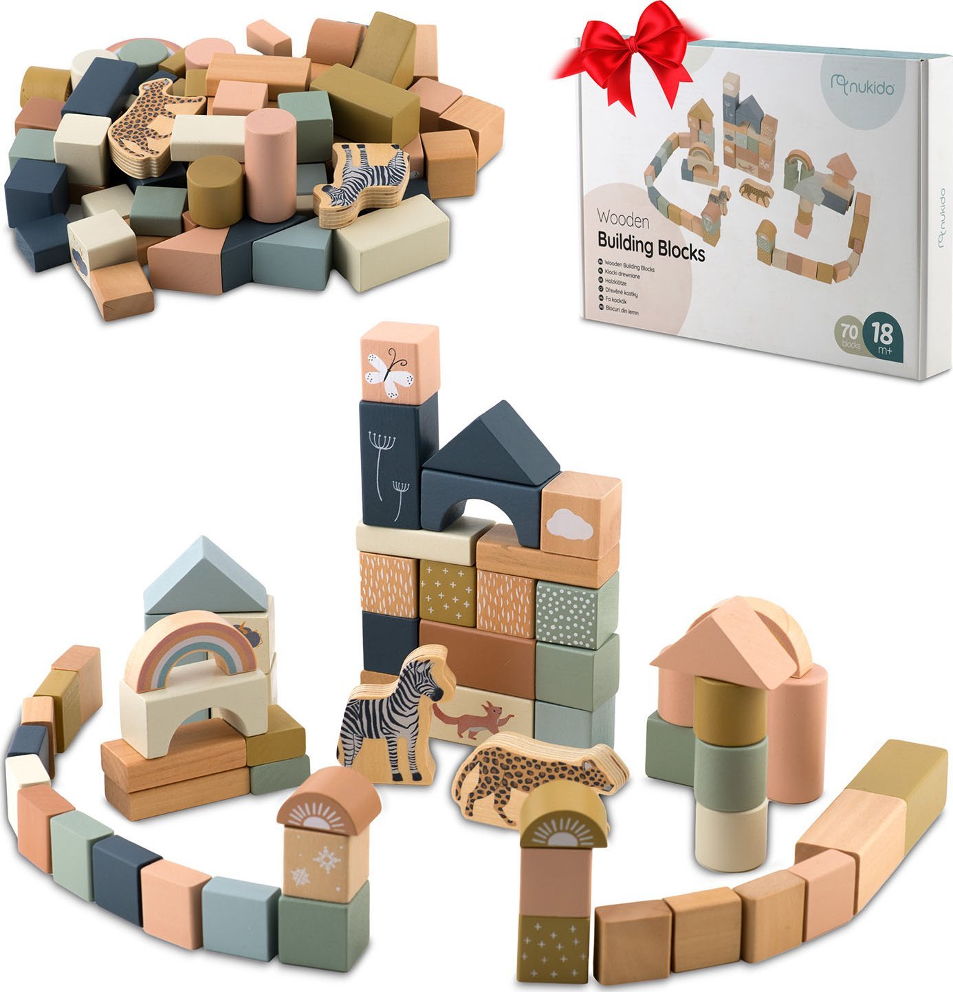 Drewniane klocki konstrukcyjne NK-858 Nukido