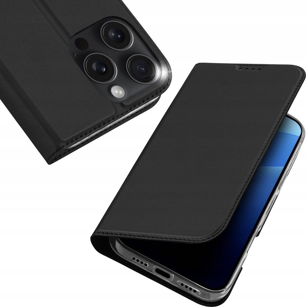 Dux Ducis Etui Skin Pro na iPhone 16 Pro z klapką i miejscem na kartę - czarne