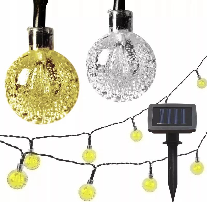 Masterled Girlanda małe kulki 2cm na balkon solarna Led ciepła 40 led 785cm Girlanda małe kulki 2cm na balkon solarna Led ciepła 40 led 785cm