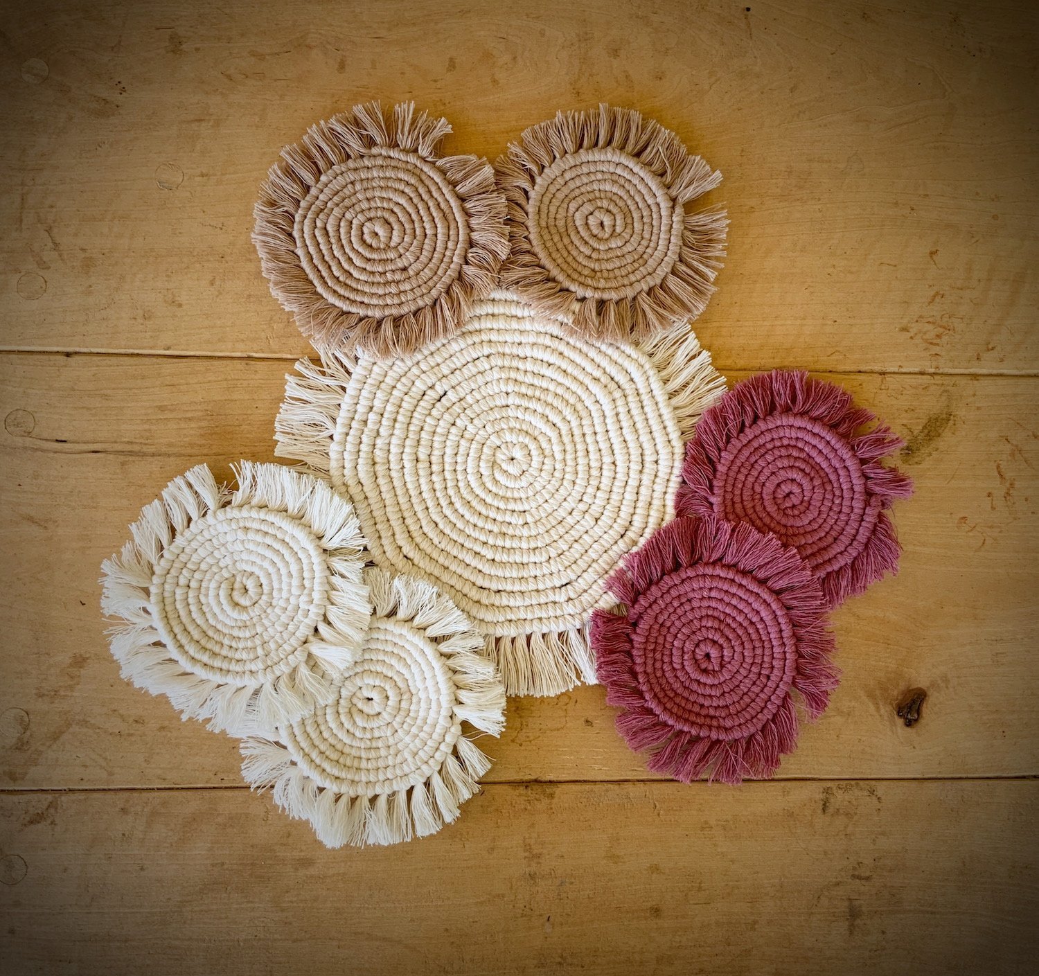 Podkładki pod filiżanki/dzbanek-naturalny sznurek