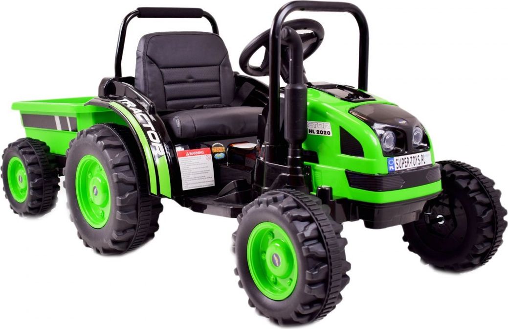 Import SUPER-TOYS MEGA TRAKTOR Z PRZYCZEPĄ. MIĘKKIE SIEDZENIE, PILOT, RADIO FM/HL388