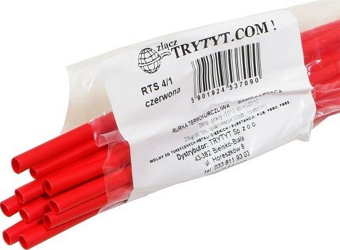 Trytyt 10x Koszulka termokurczliwa RTS 4/1 czerwony