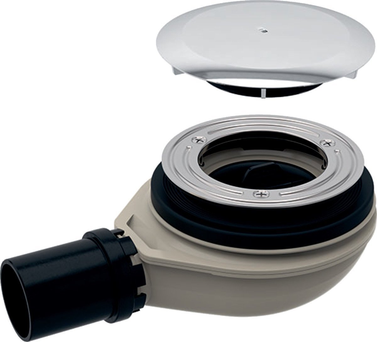 Syfon Geberit Zestaw odpływowy do brodzików d90 PE z pokrywą odpływu 150.583.21.1