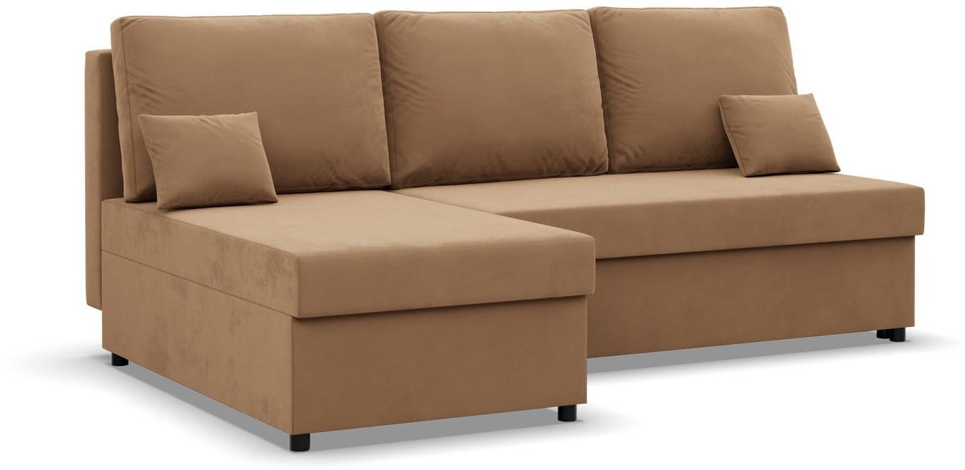 Narożnik z funkcją spania, Flow, 201x138x92 cm, cappucino | TYLETEGOTU