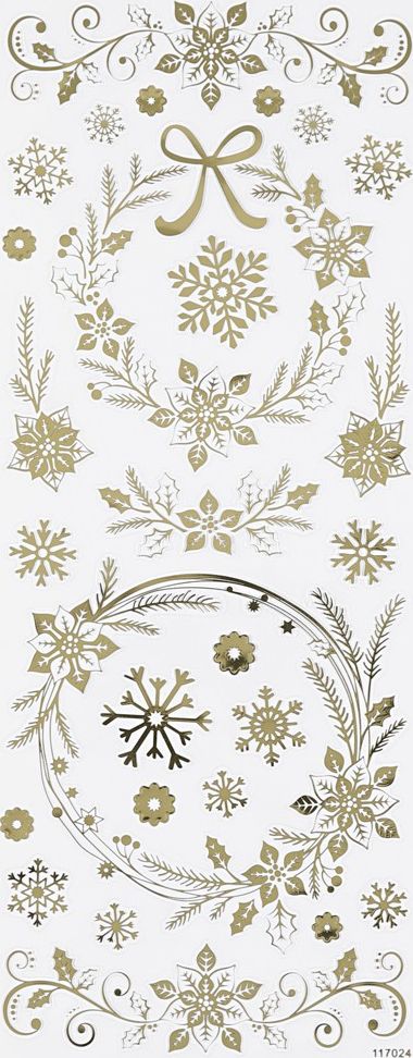 Creative Company Naklejki metal. Złote Wieńce Świąteczne