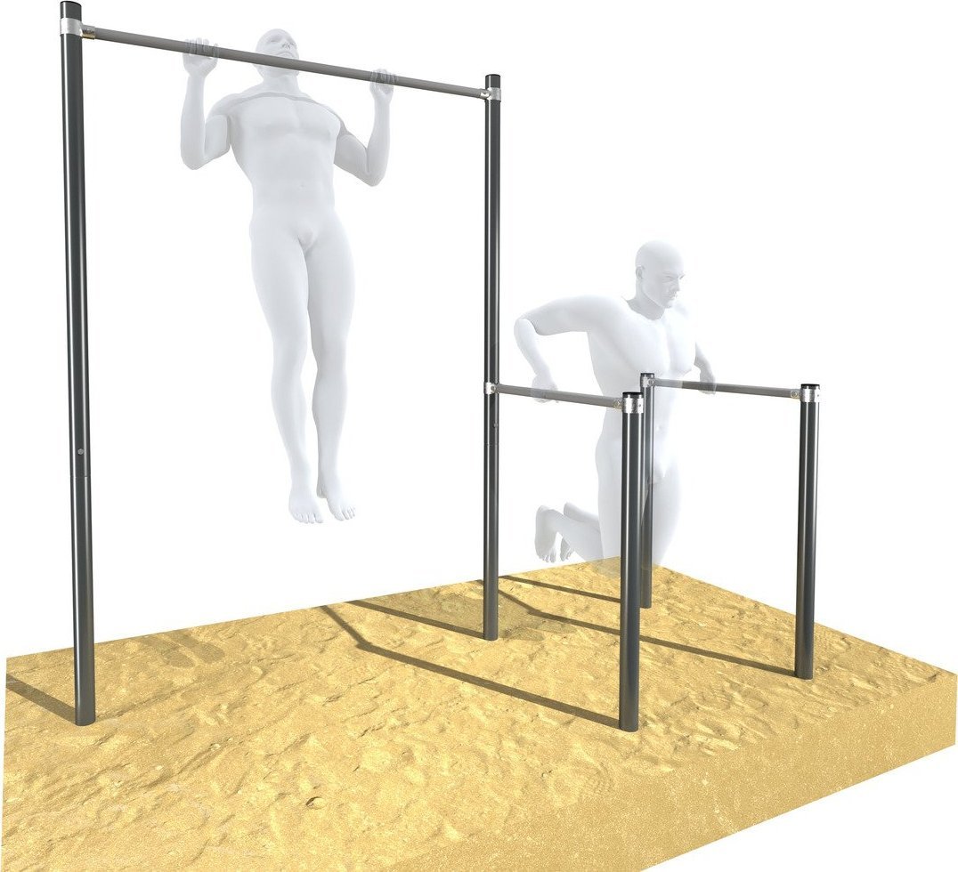 UnderFit Drążek ogrodowy do podciągania z poręczami OCYNK Street workout UNDERFIT UF9880