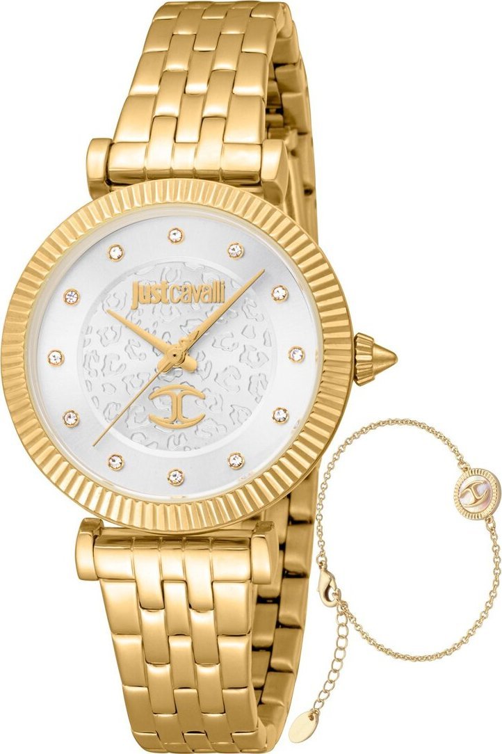 Zegarek Just Cavalli Zegarek marki Just Cavalli model JC1L266M kolor Zółty. Akcesoria damski. Sezon: Cały rok NoSize