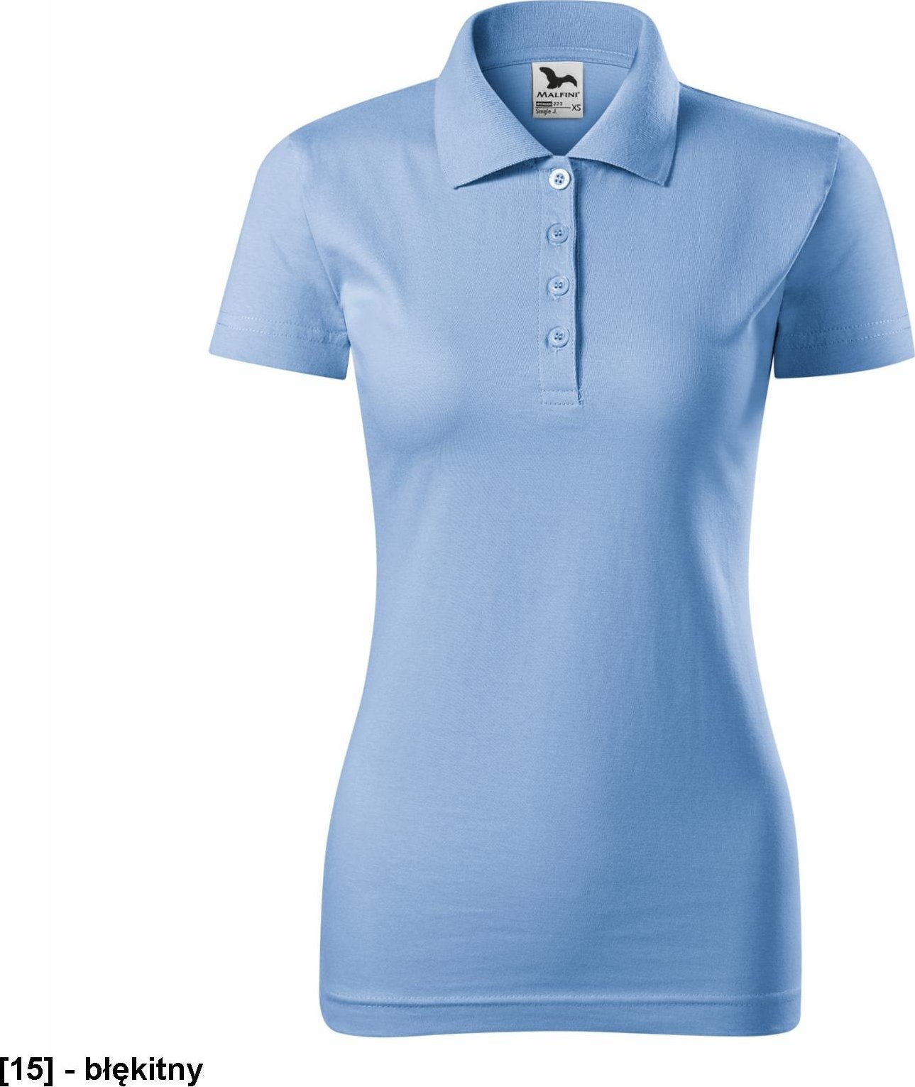 MALFINI Single J. 223 - ADLER - Koszulka polo damska, 180 g/m, 100% bawełna, - błękitny - rozmiar L