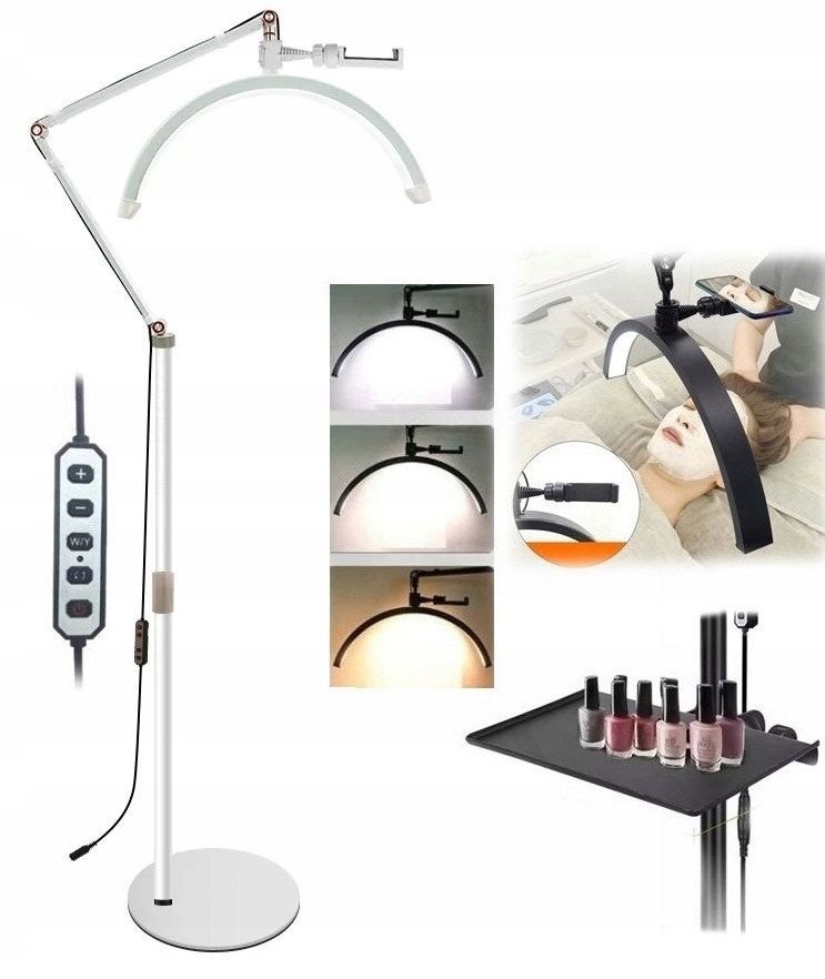 Lampa LED Kosmetyczna Bezcieniowa Wysoka Moon do Makijażu Paznokci Rzęs 24W / GX490 / Biały