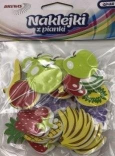 BREWIS Naklejki z pianki owoce 40szt