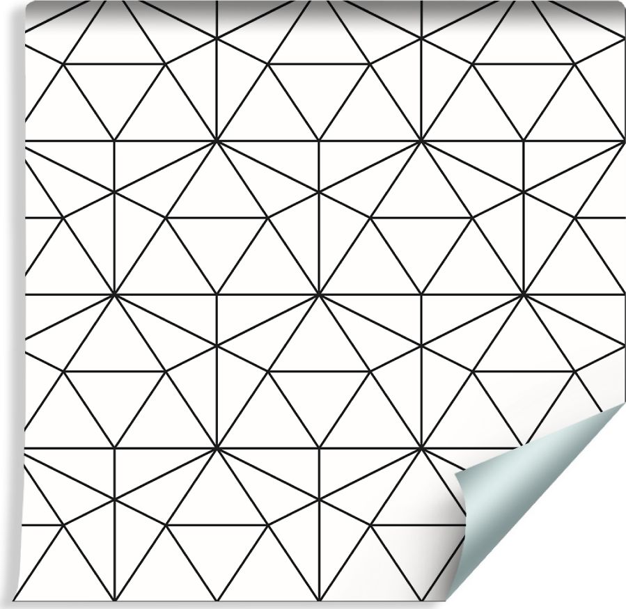 Muralo Tapeta Czarno-Biały Wzór Geometryczny