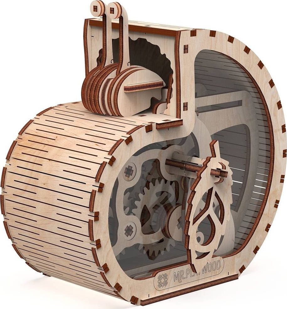 Ewa Mr.Playwood Drewniany Model Puzzle 3D Skarbonka Ślimak