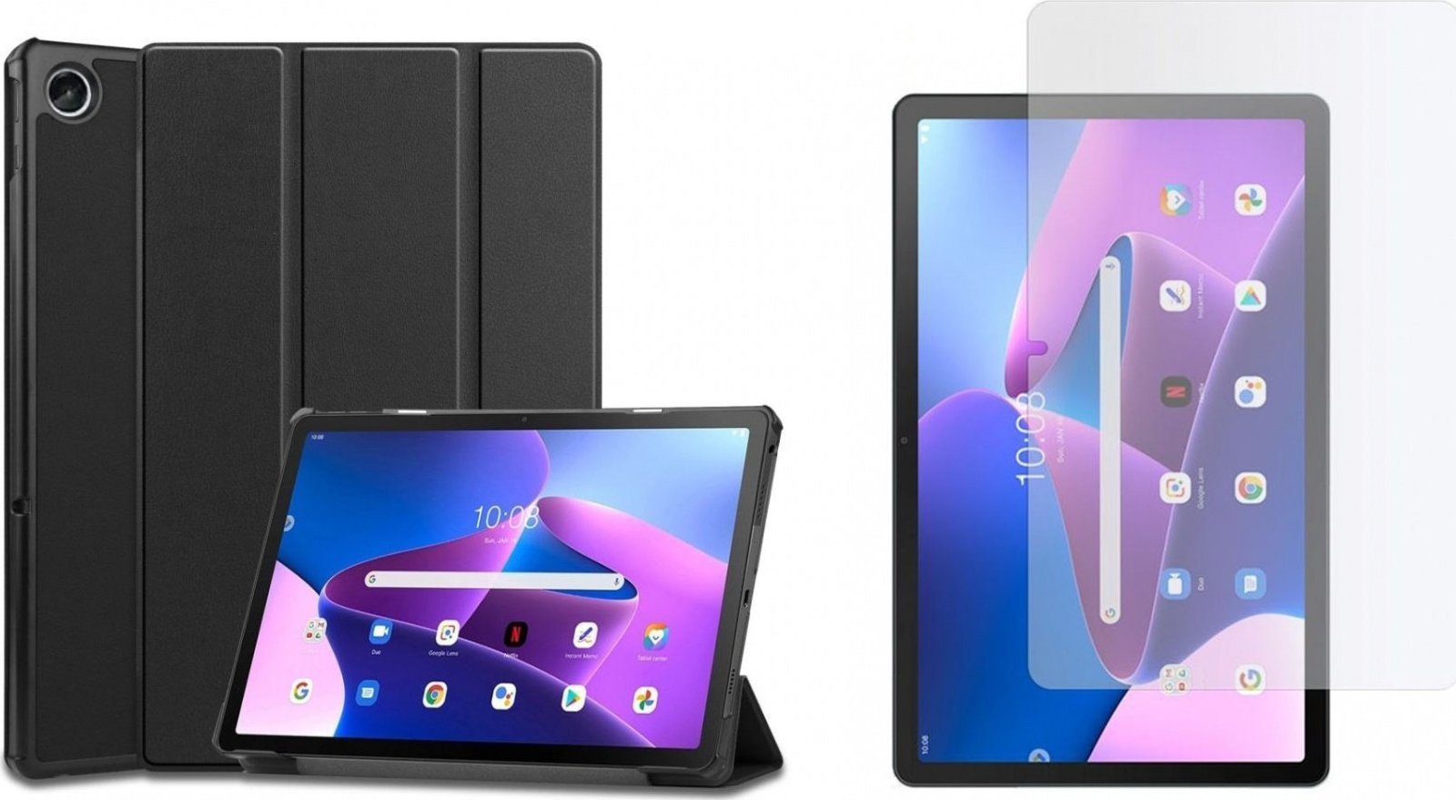 Etui na tablet Braders Etui Smartcase + Szkło Hartowane do Lenovo Tab M10 Plus 10.6 3rd Gen Black