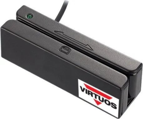 Virtuos Virtuos MSR-100A třístopá čtečka magnetických karet, USB-HID/COM, černá