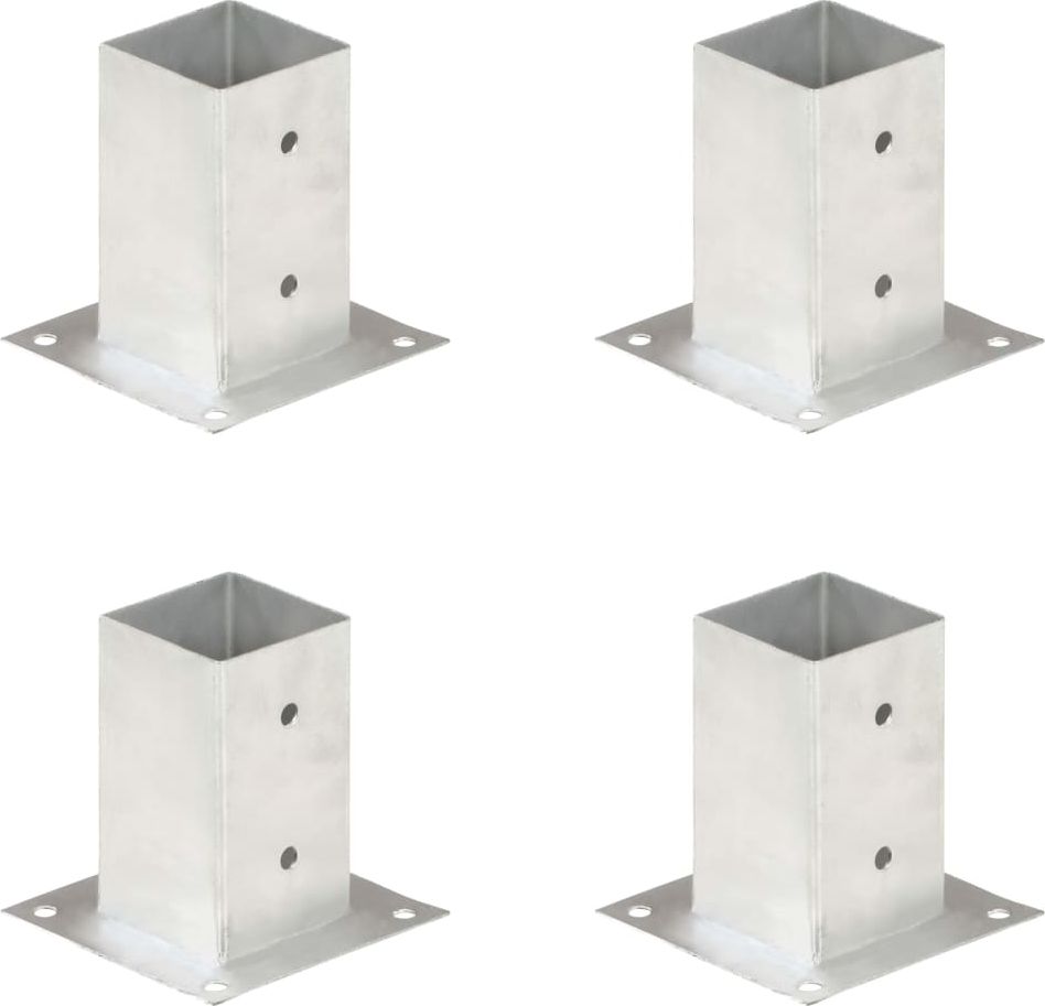 vidaXL Podstawy słupów, 4 szt., galwanizowany metal, 81 mm