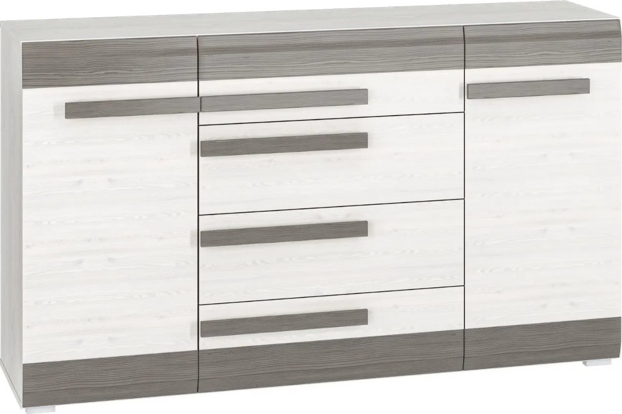 ML Meble Komoda BIANKA 2D4S 165 sosna śnieżna/szara ML MEBLE