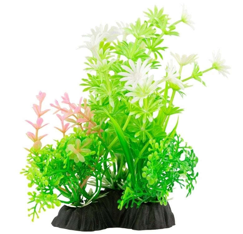 Terra Natura Aqua Natura, roślina do dekoracji akwarium, zielono-żółta, plastikowa, 12 cm, liście w kształcie palmy