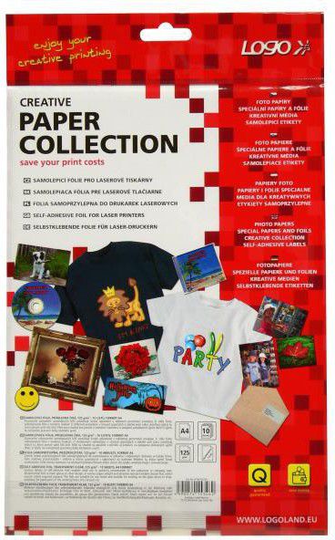 Logo Samoprzylepny folia, przeźroczysta, A4, 125 g/m2, 10 arkuszy (15346)