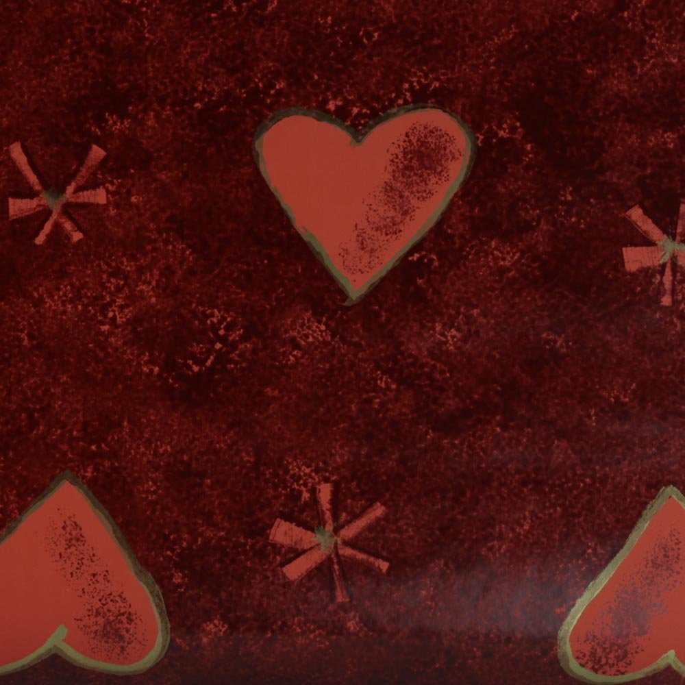 Papier na walentynki 57cmx2m Serca Bordowe 2mA