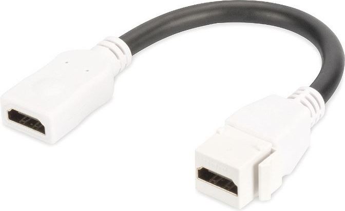 Digitus Moduł Keystone HDMI z kablem 12cm, łącznik do gniazd i pustych paneli, żeński/żeński, biały (DN-93403)