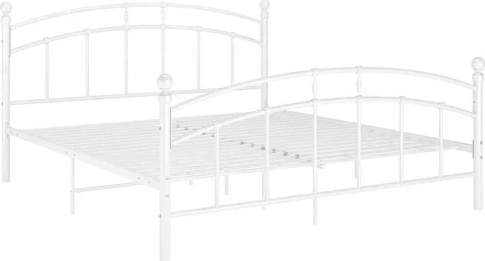 Elior Białe metalowe łóżko z zagłówkiem 140x200 cm - Enelox