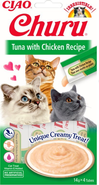Inaba Foods INABA Churu przysmak dla kota o smaku tuńczyka i kurczaka 4x14g