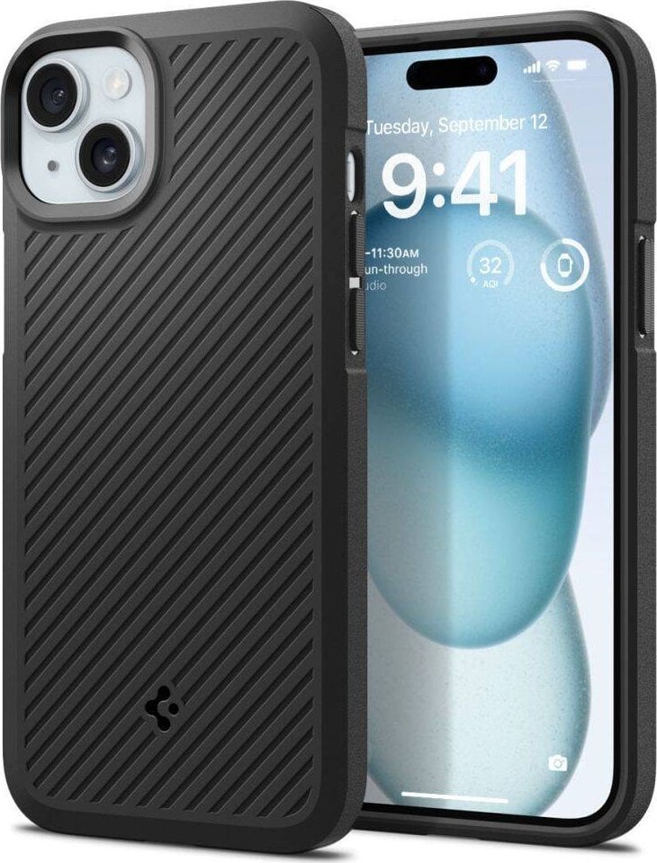 Spigen Core Armor, matte black - Etui do iPhone 15