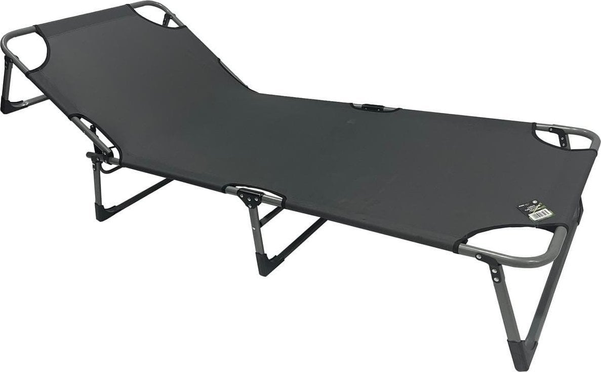 ŁÓŻKO TURYSTYCZNE SKŁADANE 3- POZYCYJNE 190X75X30CM CIEMNO SZARE