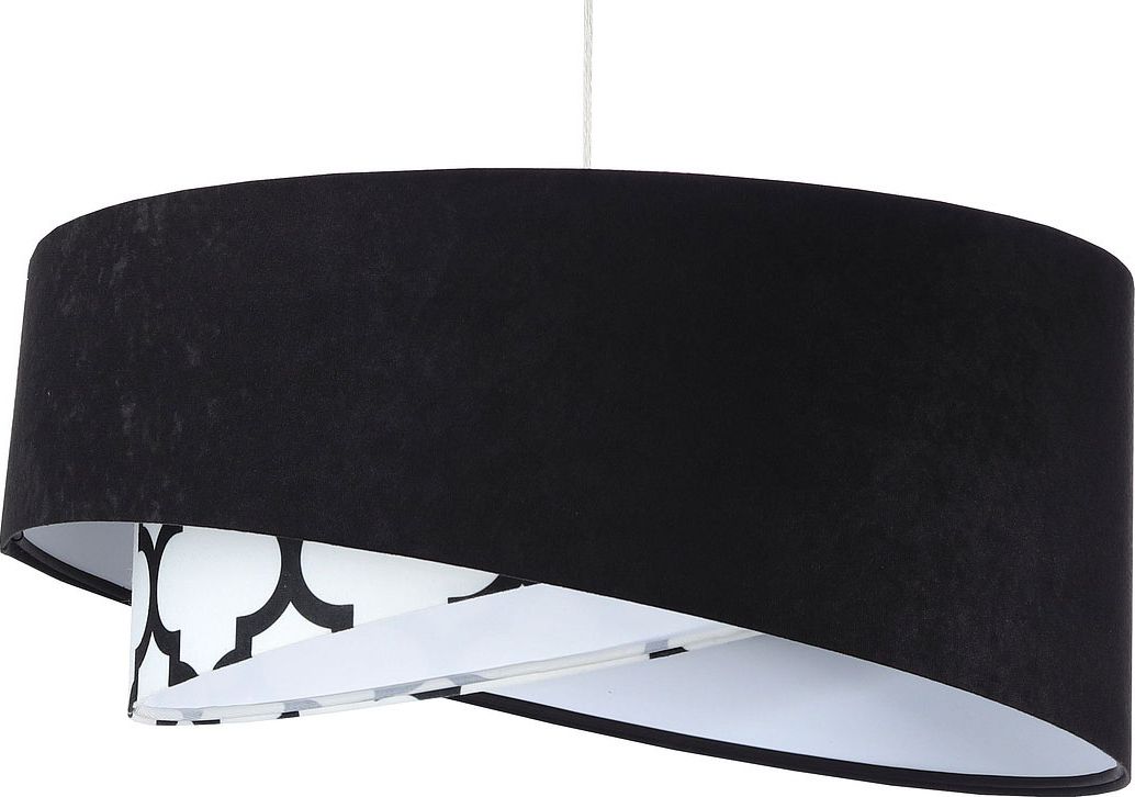 Lampa wisząca Lumes Czarno-biała welurowa lampa wisząca - EX997-Moslo