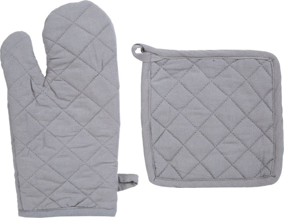Atmosphera Rękawica kuchenna + podkładka, zestaw, kolor szary