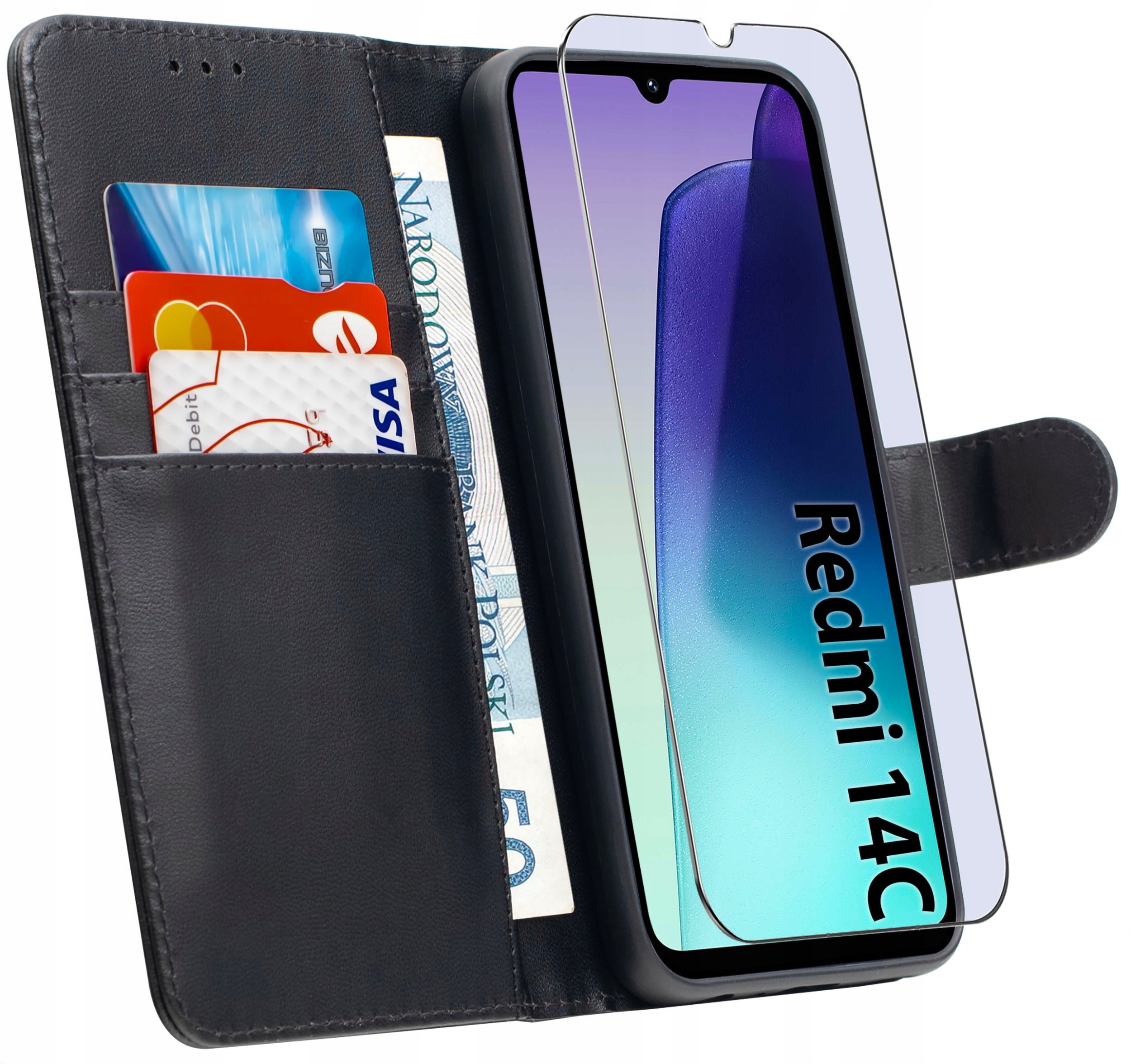ETUI do Xiaomi Redmi 14C |SKÓRZANE PORTFEL BOOK TOKRA CLASSIC +SZKŁO