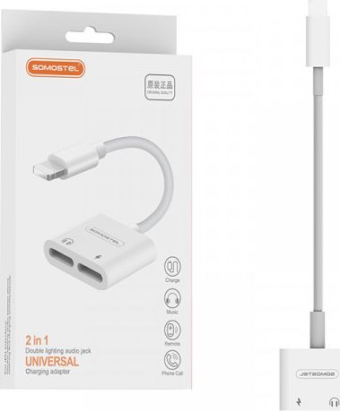 Adapter USB Somostel SMS-BZ05 Lightning - Lightning x2 Biały (28265)