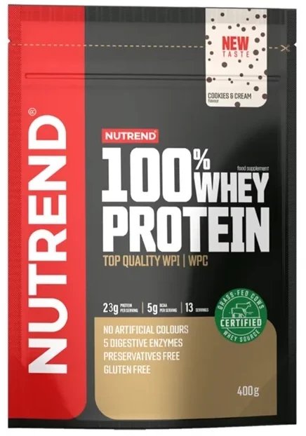 Nutrend - Odżywka Białkowa 100% Whey Protein, Cookies & Cream, Proszek 400g