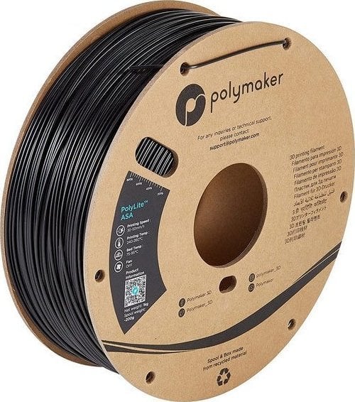 Poly Filament Polymaker PolyLite ASA 1,75mm 1kg - Black}