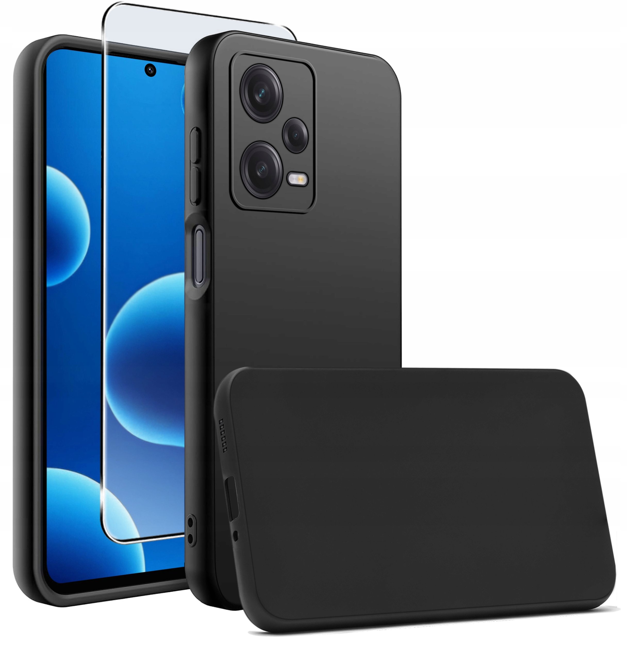 Etui do Xiaomi Redmi Note 12 5G |Poco X5 5G Gumowe Matowe Silikon +SZKŁO