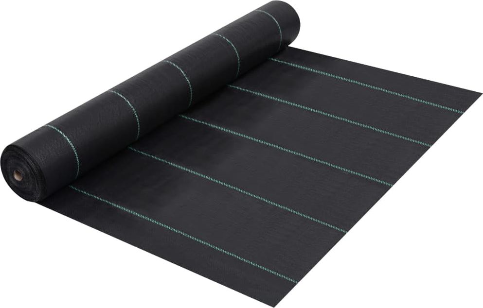 vidaXL Agrotkanina przeciw chwastom, czarna matowa, 1x10 m, PP