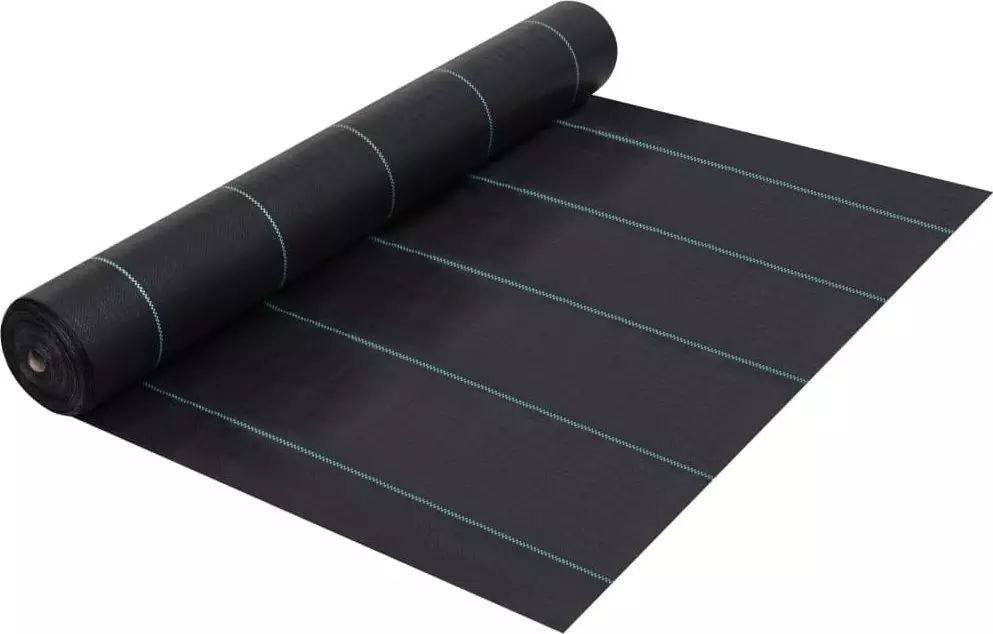vidaXL Agrotkanina przeciw chwastom, czarna matowa, 1x10 m, PP