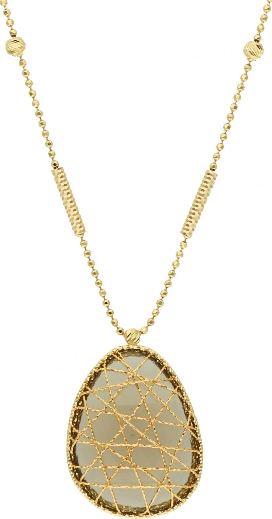 Rosanto Złoty naszyjnik z kwarcytem 48 cm 585 8k