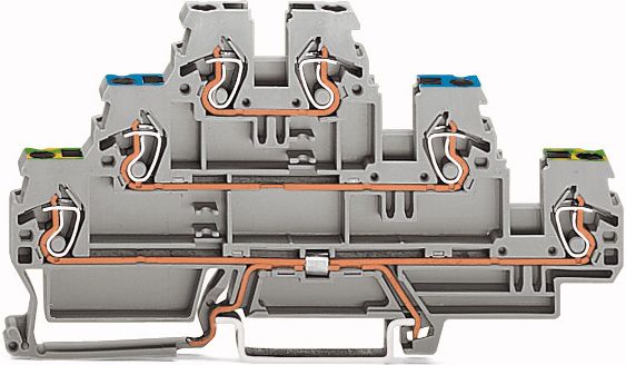 Wago Złączka szynowa 3-piętrowa 2,5mm2 PE/N/L szara (870-567)