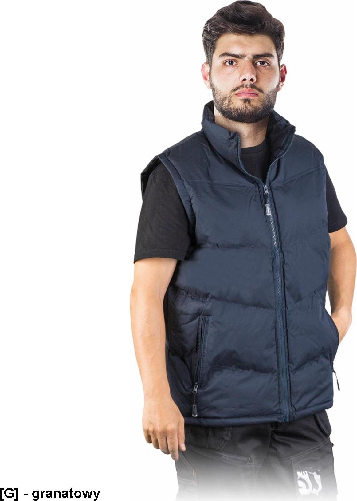 R.E.I.S. GRENADA - bezrękawnik ocieplany polarem, stójka, zamek błyskawiczny 3XL