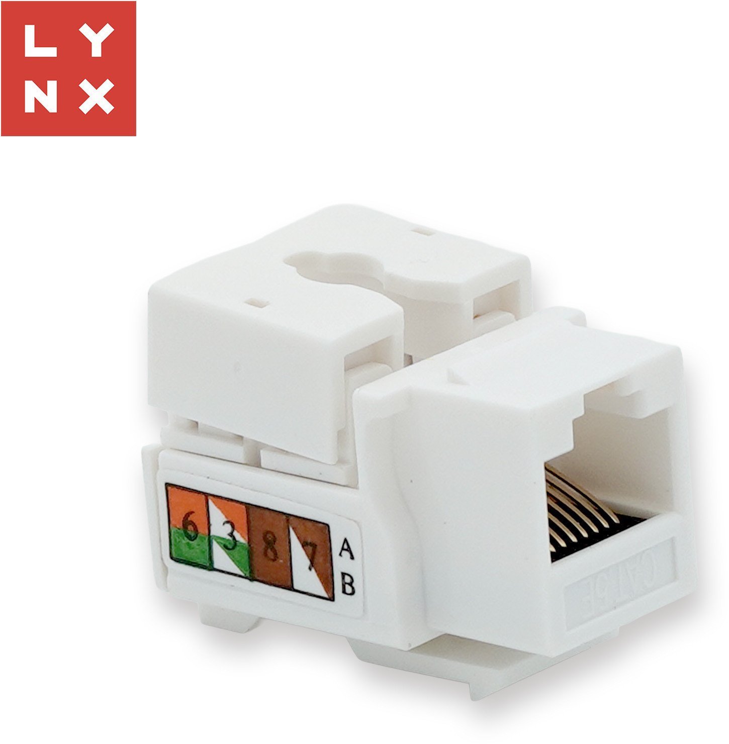 LYNX keystone UTP Cat5e, 90 stp., bílý