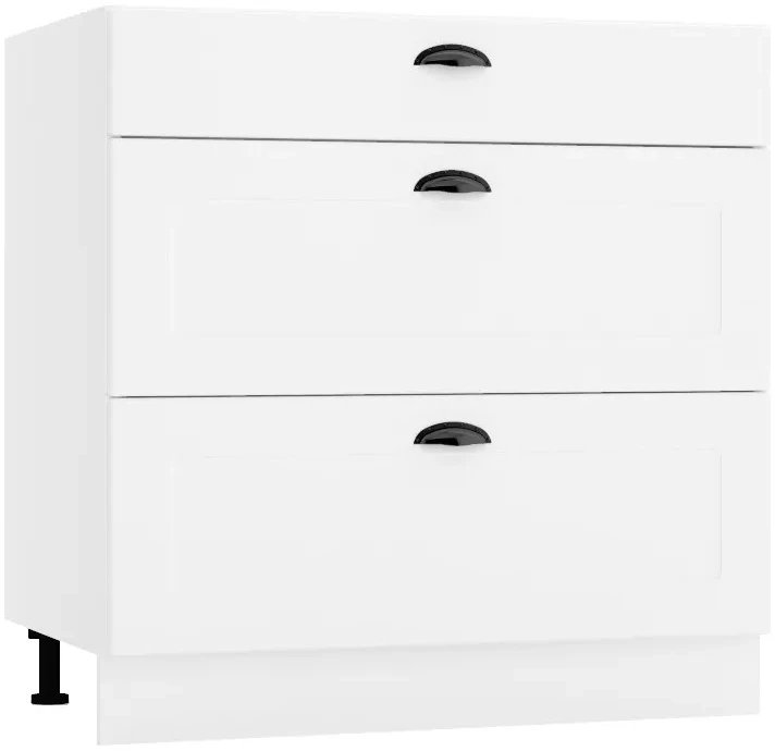 Szafka kuchenna stojąca 80 ADELE D80 S/3 biała mat STOLKAR