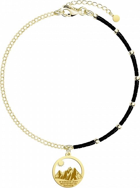 Radziszewska Jewellery Bransoletka Góry z koralikami Pozłacana
