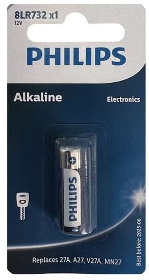 Bateria alkaliczna, A27, A27, 12V, PHILIPS, blistr, 1-pack, 8LR732/01B, MN27,GP27A,L828,V27GA,EL812,MS27