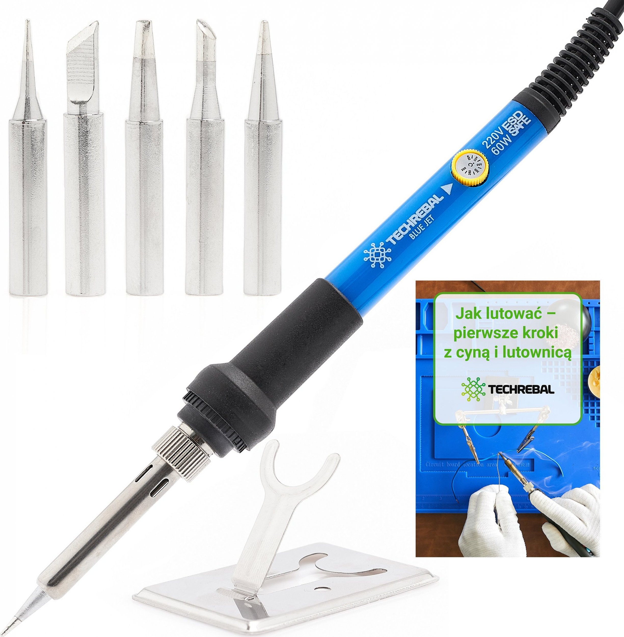 Techrebal PREC. LUTOWNICA KOLBOWA 60W REGULACJA ETUI GROTY